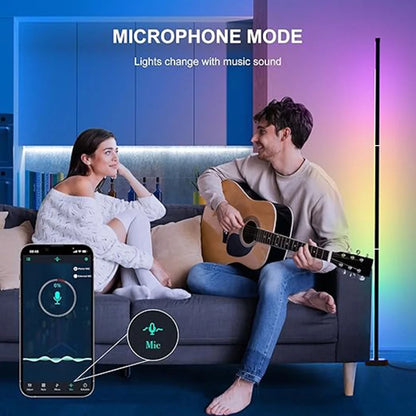 Corner Floor Lamp, Smart RGB LED Corner Lamp with Spotlight, 10 Million Colors Changing LED Floor Lamp with App Control, Music Sync Timer Mood Lighting for Living Room, Christmas Decoration