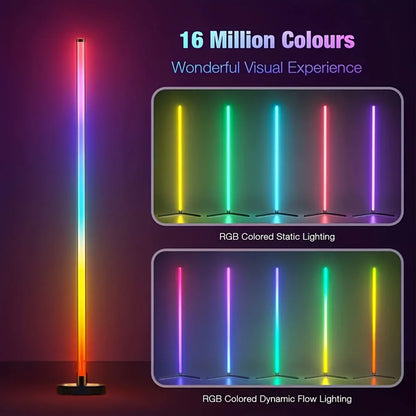 Corner Floor Lamp, Smart RGB LED Corner Lamp with Spotlight, 10 Million Colors Changing LED Floor Lamp with App Control, Music Sync Timer Mood Lighting for Living Room, Christmas Decoration