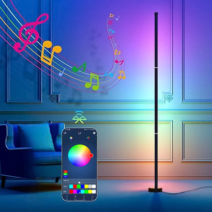 Corner Floor Lamp, Smart RGB LED Corner Lamp with Spotlight, 10 Million Colors Changing LED Floor Lamp with App Control, Music Sync Timer Mood Lighting for Living Room, Christmas Decoration