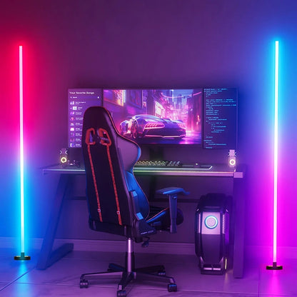 Corner Floor Lamp, Smart RGB LED Corner Lamp with Spotlight, 10 Million Colors Changing LED Floor Lamp with App Control, Music Sync Timer Mood Lighting for Living Room, Christmas Decoration